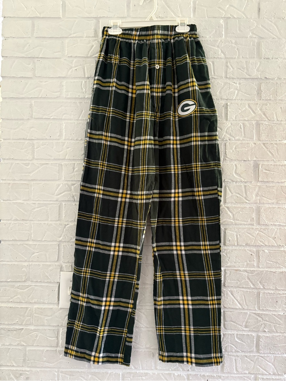 Green Bay Plaid Flannel Lounge Pants - Green/Yellow Small